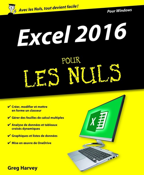 Couverture ebook de Excel 2016 Pour les Nuls, de Greg Harvey