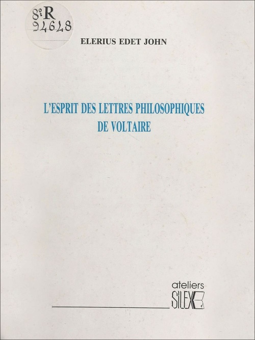 ebook cover of L'esprit des lettres philosphies de Voltaire, by Elerius Edet John