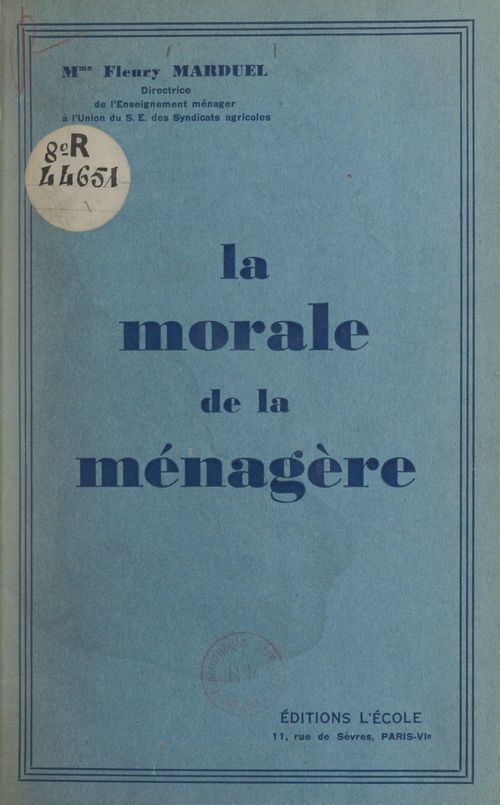 Couverture ebook de La morale de la ménagère, de Fleury Marduel
