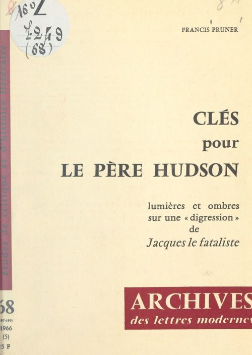 ebook cover of Clés pour le Père Hudson, by Francis Pruner
