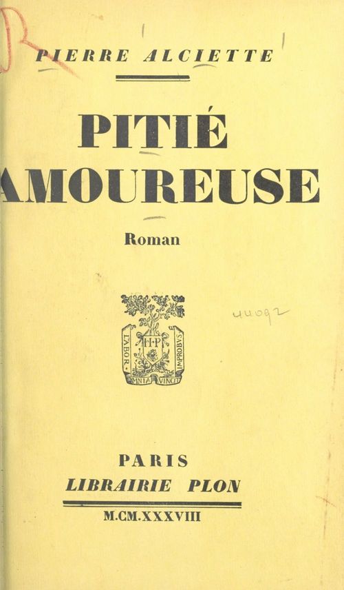Couverture ebook de Pitié amoureuse, de Pierre Alciette