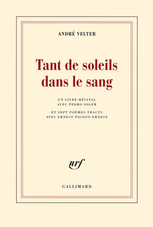 ebook cover of Tant de soleils dans le sang, by André Velter