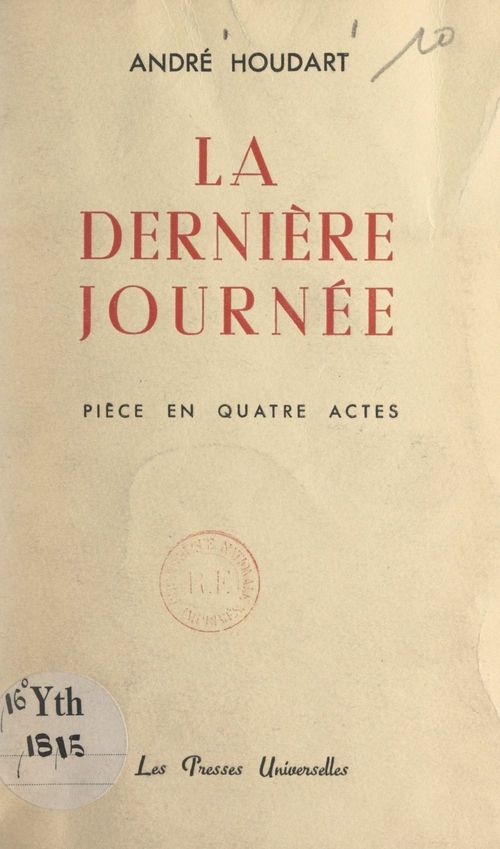 Couverture ebook de La dernière journée, de Andre Houdart