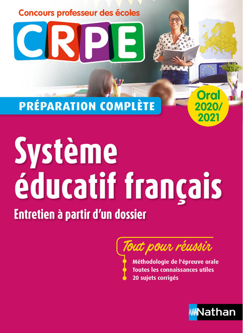 Couverture ebook de Système éducatif français - Oral 2020 Préparation complète (CRPE) - (EFL3) - 2020, de Alain Corneloup