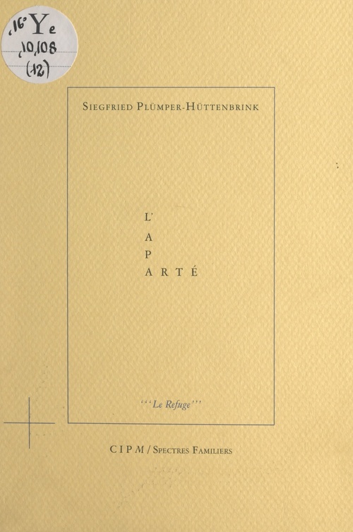 ebook cover of L'aparté, by Siegfried Plumper-Huttenbrink