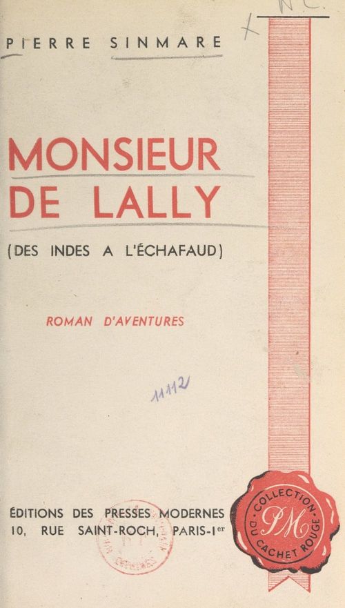 Couverture ebook de Monsieur de Lally, de Pierre Sinmare