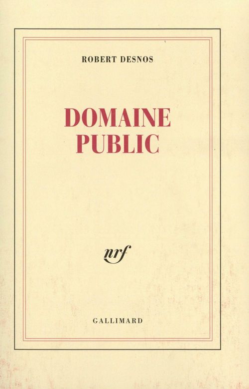 Couverture ebook de Domaine public, de Robert Desnos