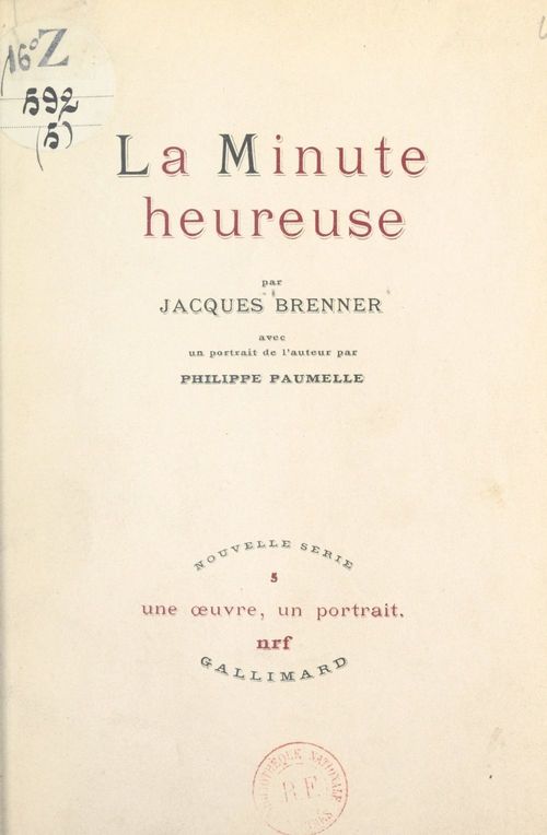 ebook cover of La minute heureuse, by Jacques Brenner