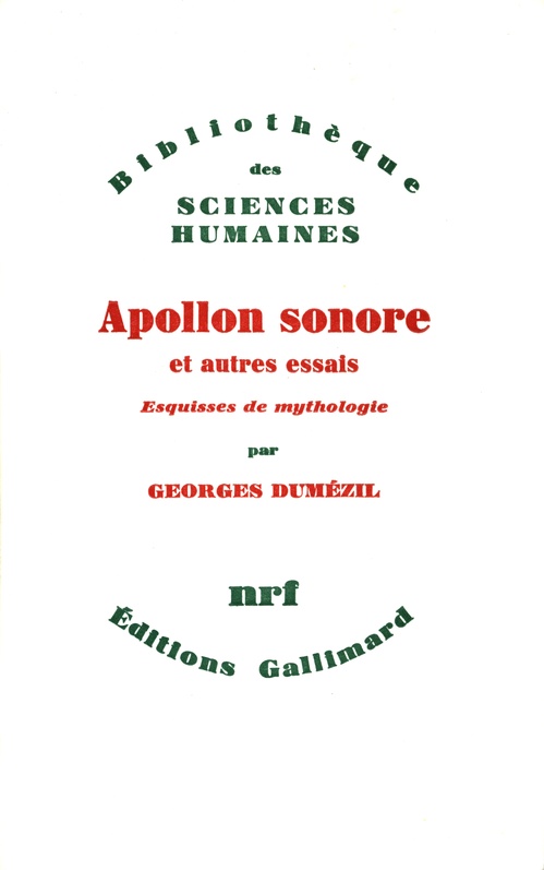 Couverture ebook de Apollon sonore et autres essais, de Georges Dumezil