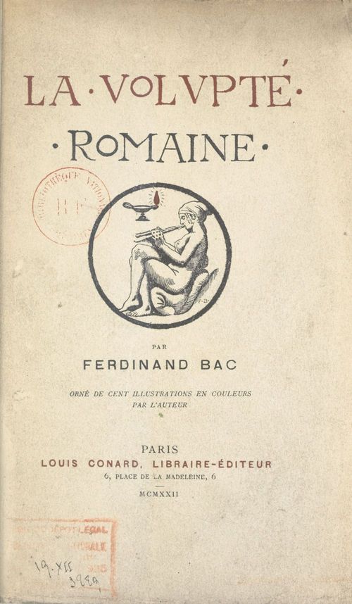 Couverture ebook de La volupté romaine, de Ferdinand Bac