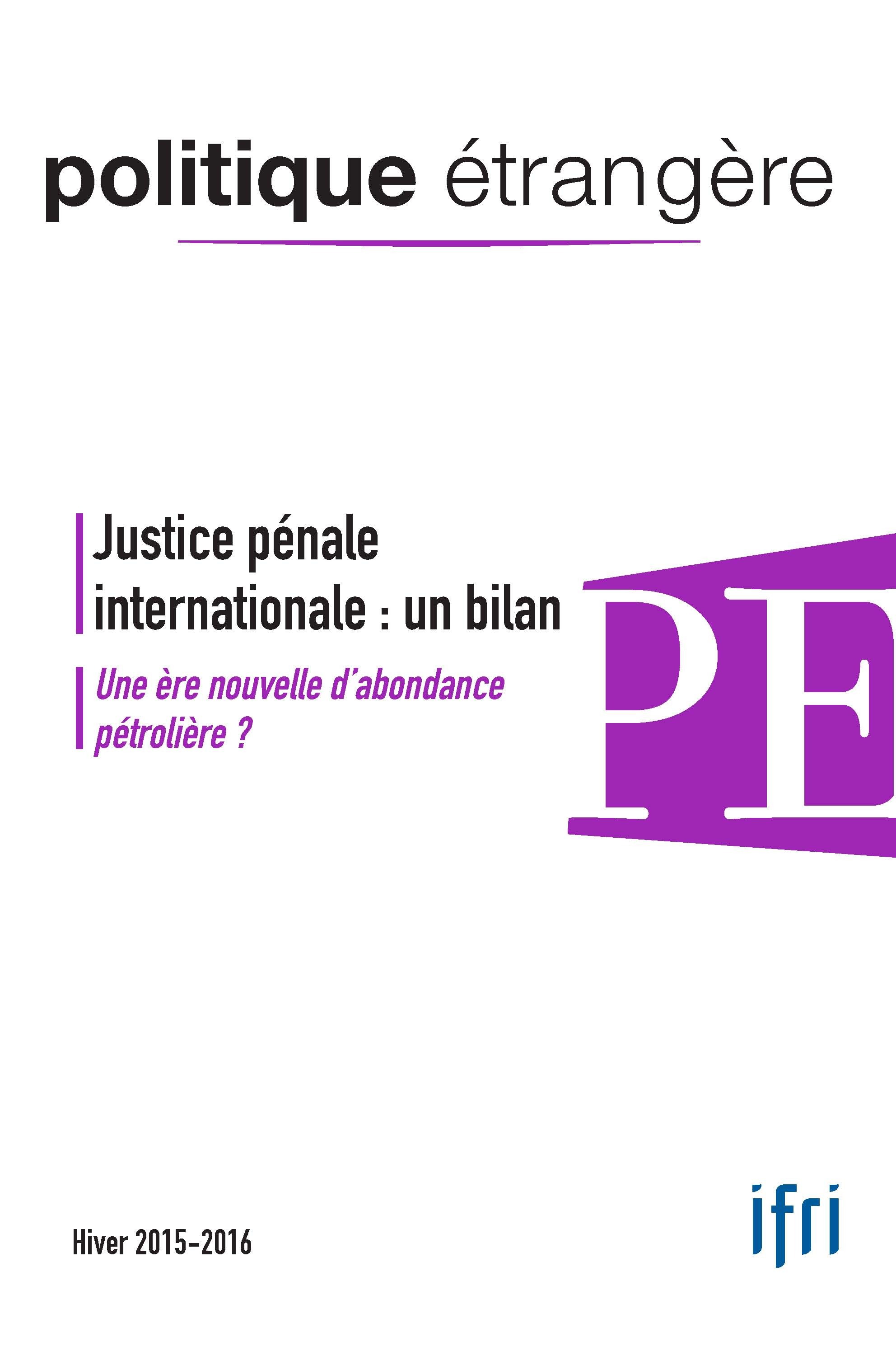 Couverture ebook de Justice pénale internationale : un bilan, de Politique Etrangere