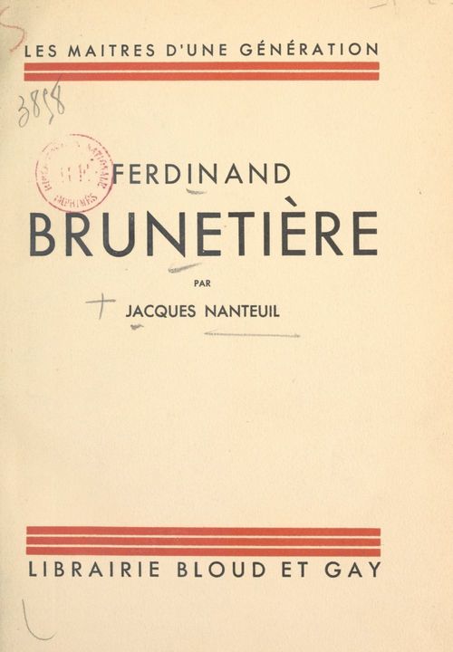 Couverture ebook de Ferdinand Brunetière, de Jacques Nanteuil