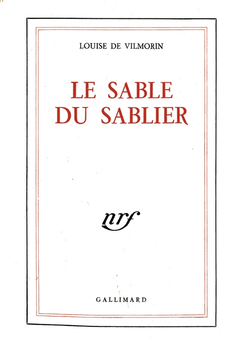 Couverture ebook de Le sable du sablier, de Louise de Vilmorin
