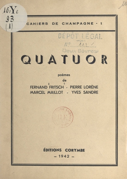 ebook cover of Quatuor, by Fernand Fritsch, Marcel Maillot, Pierre Lorene, Yves Sandre