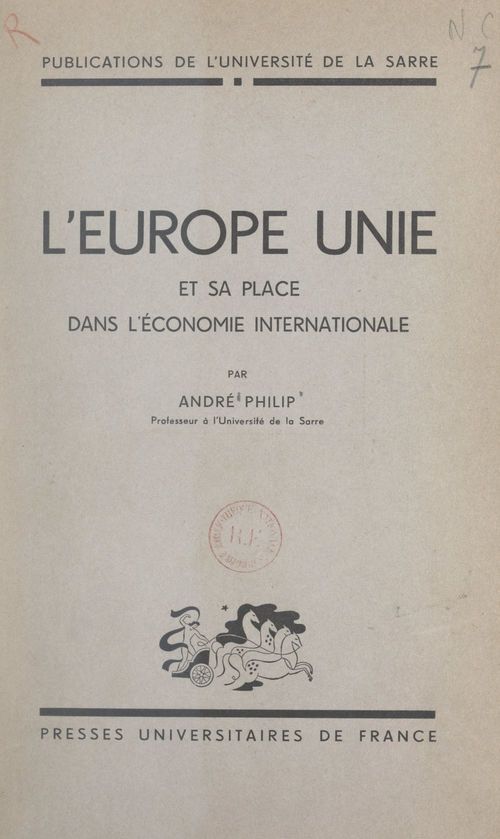 ebook cover of L'Europe unie et sa place dans l'économie internationale, by Andre Philip