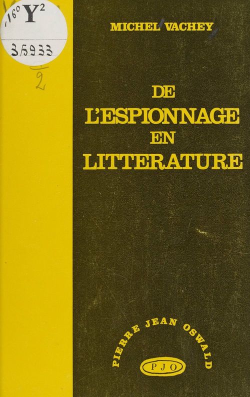 ebook cover of De l'espionnage en littérature, by Michel Vachey