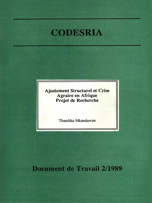 Couverture ebook de Ajustement structurel et crise agraire en Afrique, de Thandika Mkandawire