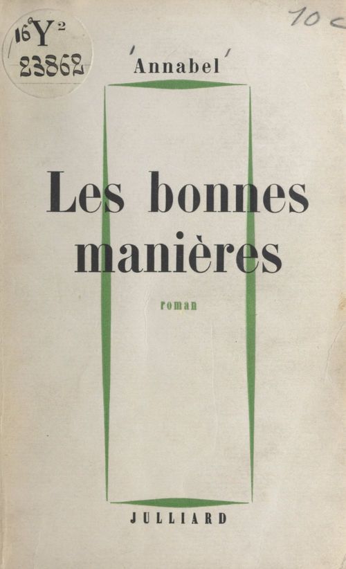 ebook cover of Les bonnes manières, by Annabel
