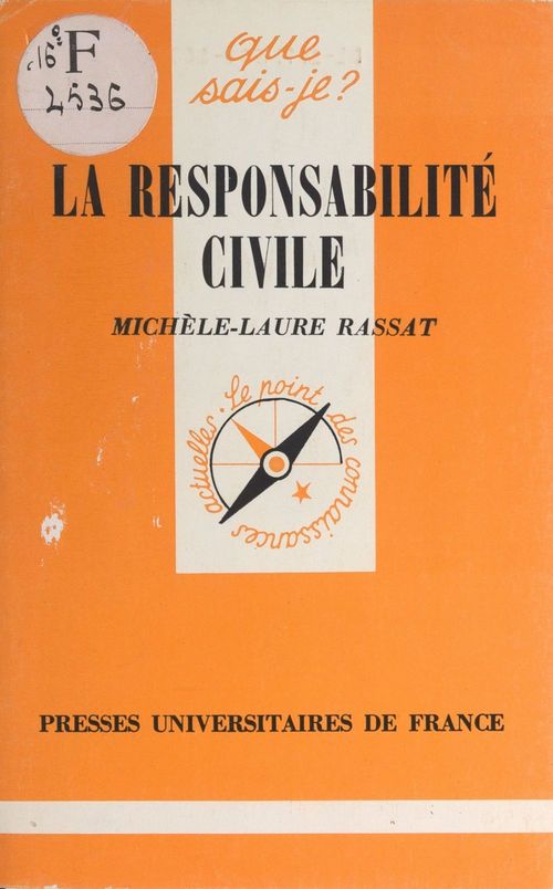 ebook cover of La responsabilité civile, by Michèle-Laure Rassat