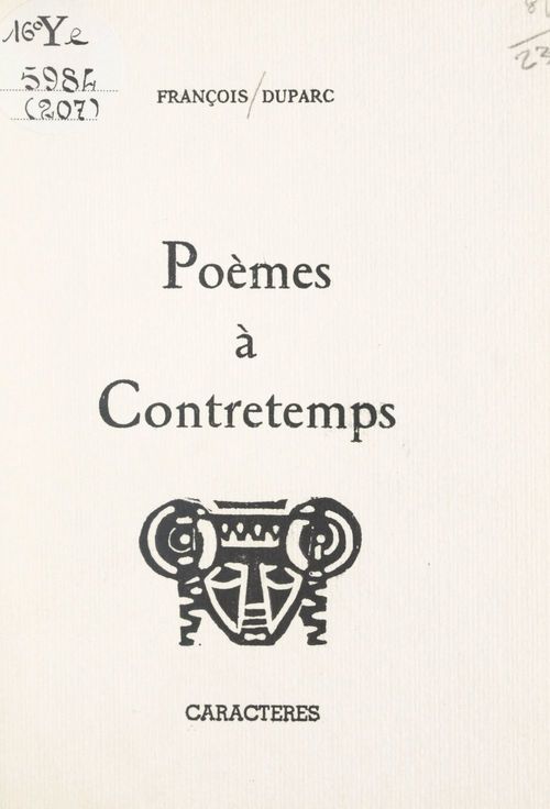 ebook cover of Poèmes à contretemps, by François Duparc