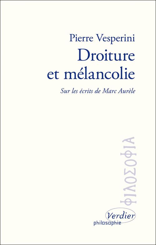 Couverture ebook de Droiture et mélancolie, de Pierre Vesperini
