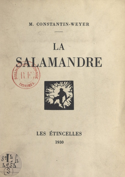 ebook cover of La salamandre, by Maurice Constantin-Weyer