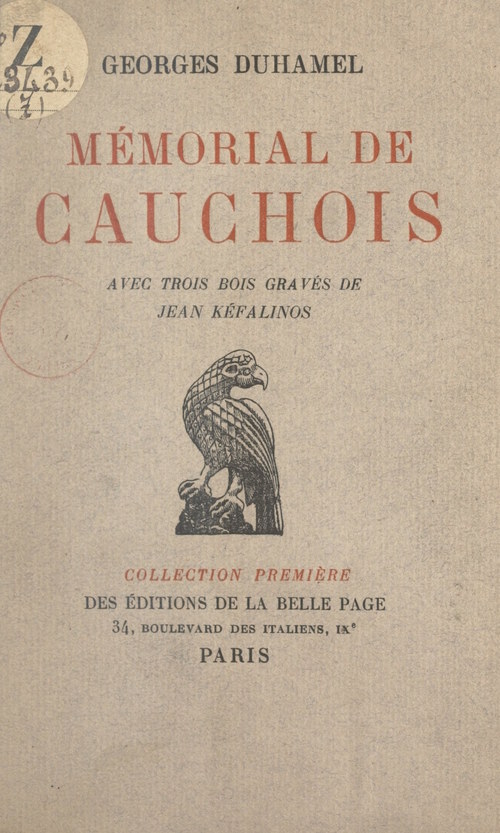 Couverture ebook de Mémorial de Cauchois, de Georges Duhamel