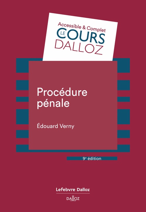 ebook cover of Procédure pénale 9ed, by Edouard Verny