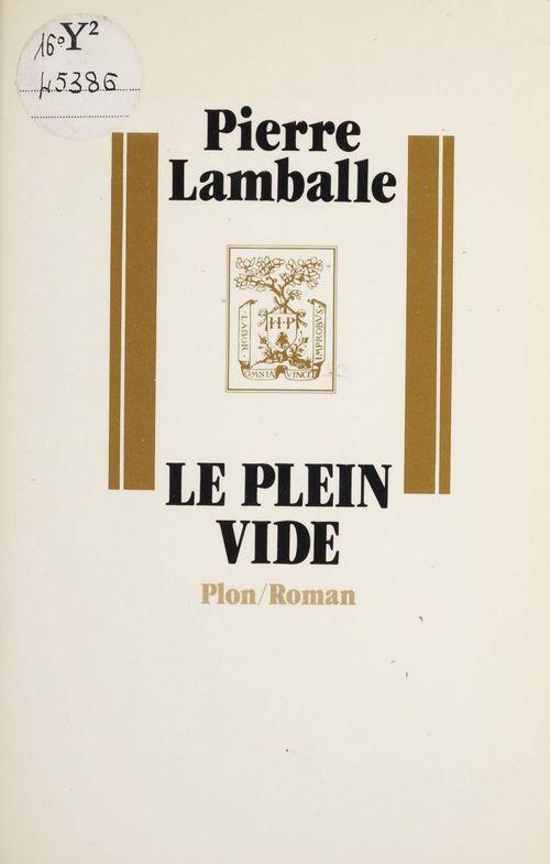 Couverture ebook de Le Plein vide, de Lamballe/P
