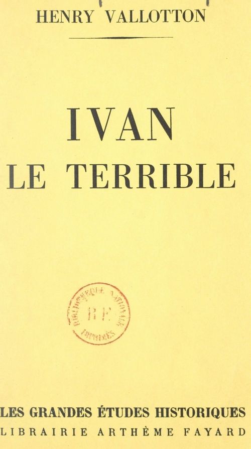 ebook cover of Ivan le terrible, by Henry Vallotton