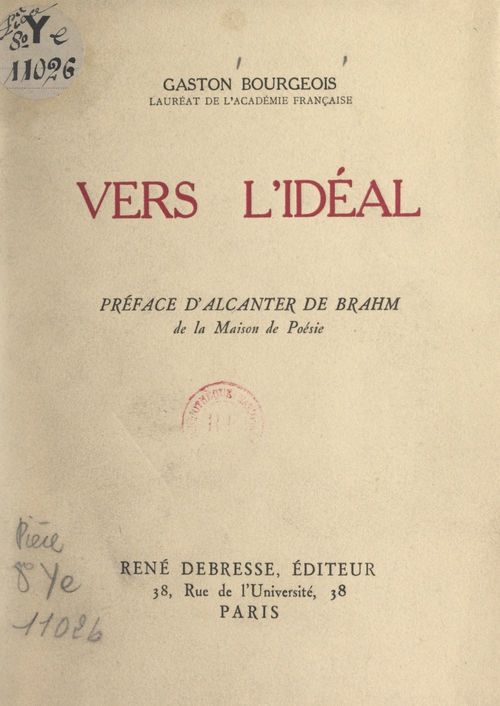 Couverture ebook de Vers l'idéal, de Gaston Bourgeois