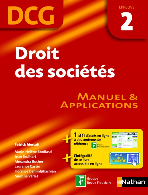 ebook cover of Droit des sociétés - épreuve 2 - DCG manuel Format : ePub 2 DCG Livre, by Collectif