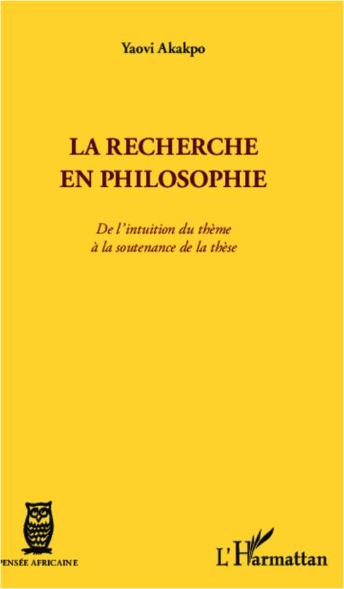 ebook cover of La recherche en philosophie, by Yaovi Akakpo