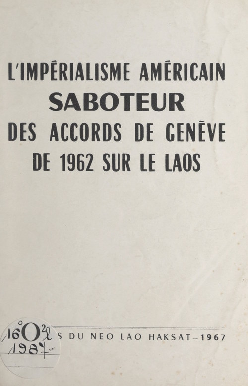 ebook cover of Memorandum du Comité central du Neo Lao Haksat, by Comite Central Du Neo Lao Haksat