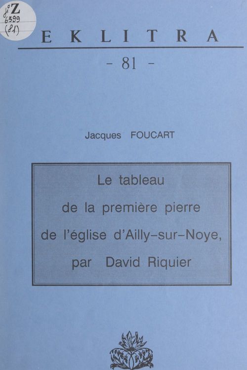 ebook cover of Le tableau de la première pierre de l'église d'Ailly-sur-Noye par David Riquier, by Jacques Foucart