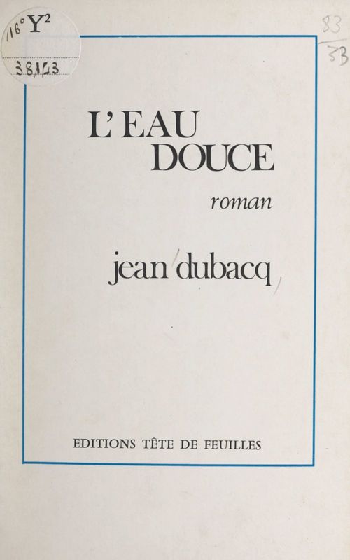 Couverture ebook de L'eau douce, de Jean Dubacq