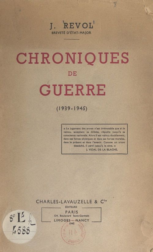 ebook cover of Chroniques de guerre (1939-1945), by Joseph-Fortune Revol