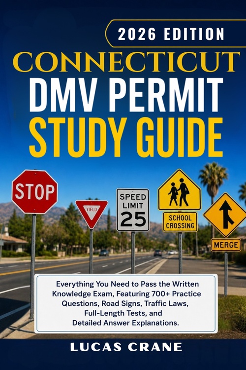 ebook cover of CONNECTICUT DMV Permit Study Guide-2026 EDITION, by Lucas Crane