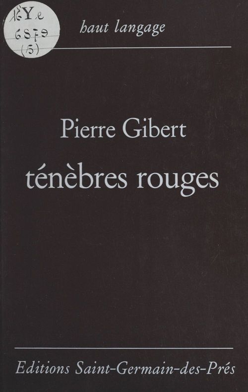 Couverture ebook de Ténèbres rouges, de Pierre Gibert