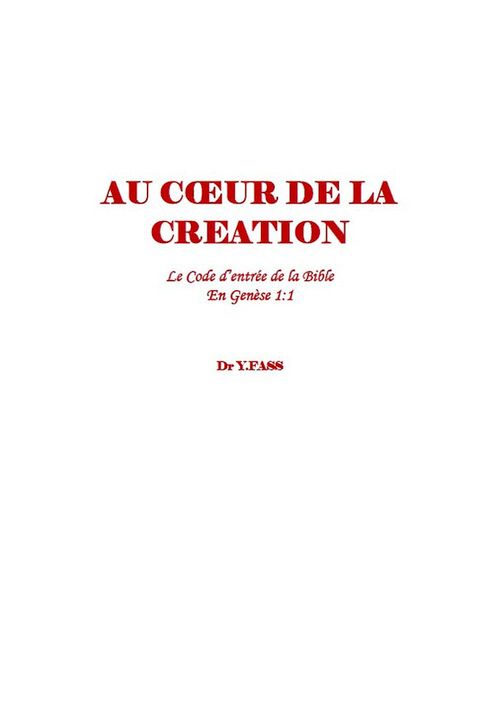 Couverture ebook de Au coeur de la Création, de Jonathan Fass
