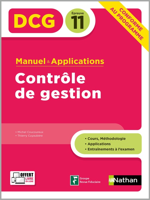Couverture ebook de Contrôle de gestion - DCG Epreuve 11 - Manuel & applications 2019, de Michel Coucoureux, Thierry Cuyaubère