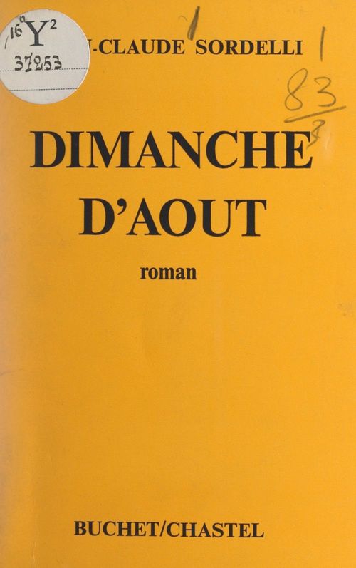 ebook cover of Dimanche d'août, by Jean-Claude Sordelli