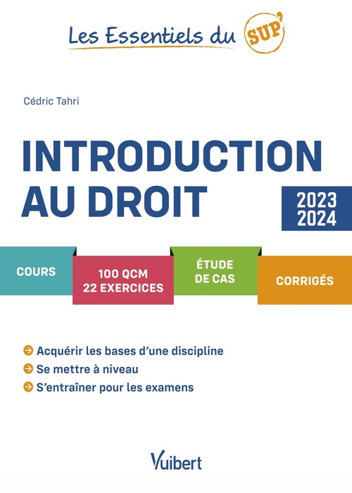 ebook cover of Introduction au droit 2023/2024, by Cédric Tahri