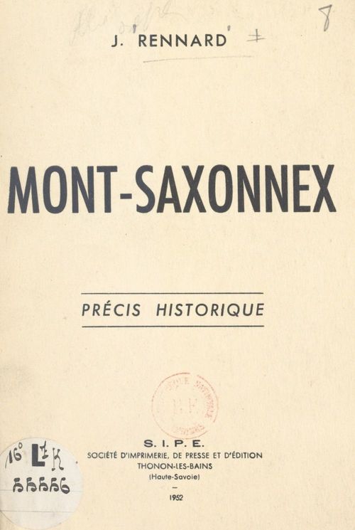 Couverture ebook de Mont-Saxonnex, de Joseph Rennard