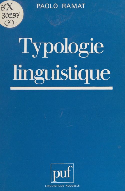 ebook cover of Typologie linguistique, by Paolo Ramat