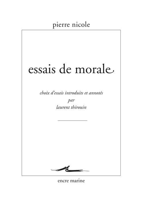 ebook cover of Essais de morale, by Nicole Pierre