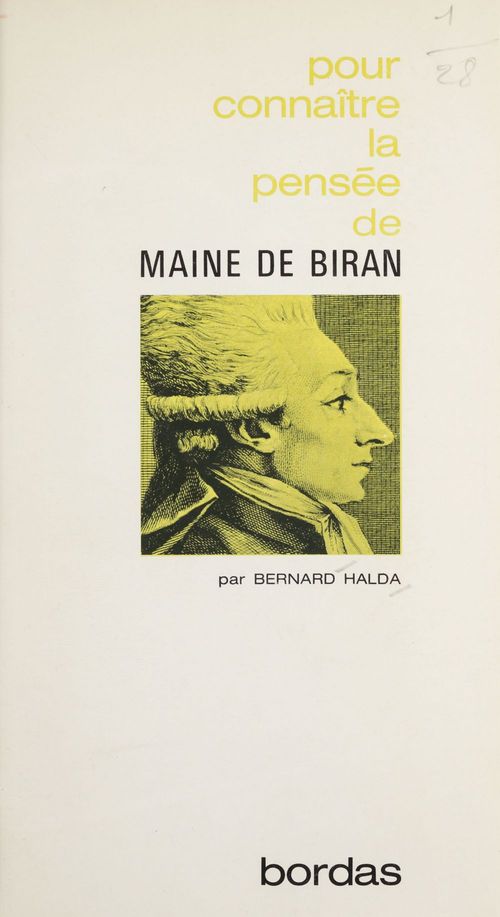 Couverture ebook de La pensée de Maine de Biran, de Bernard Halda