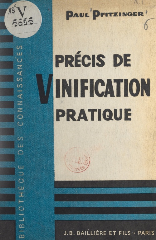 Couverture ebook de Précis de vinification pratique, de Paul Pfitzinger