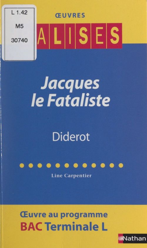 ebook cover of Jacques le Fataliste, by Line Carpentier