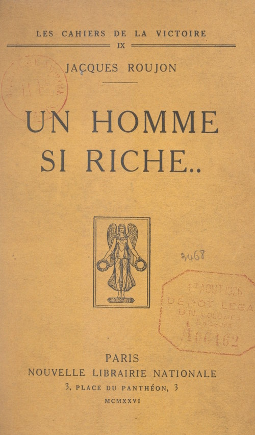 ebook cover of Un homme si riche.., by Jacques Roujon